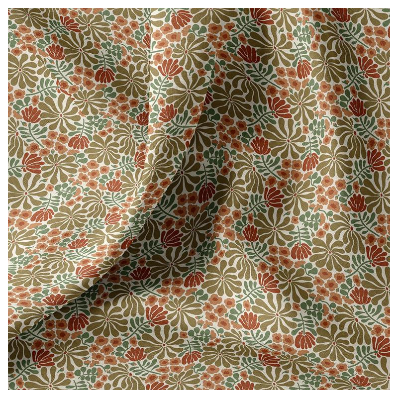 Printed Cotton BOEZI Khaki / Ochre